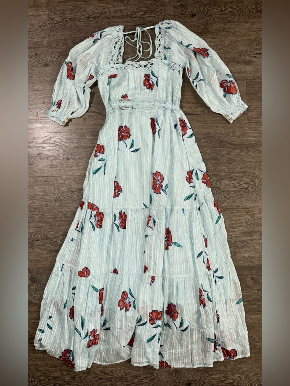 *NWT* Free People Morning Meadows Long-Sleeve Maxi Dress - Picture 13 of 14